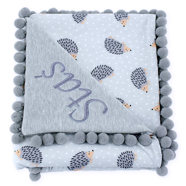 Cotton blanket with dedication Sophie 072 80x90 hedgehog