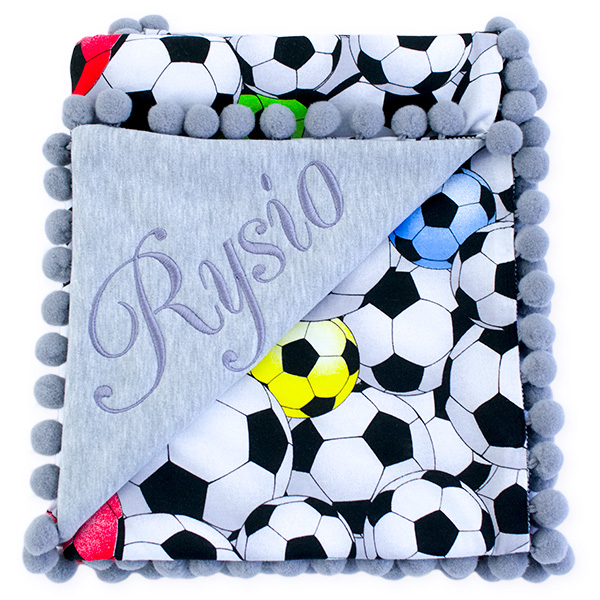 Cotton blanket with dedication Sophie 072 80x90 football