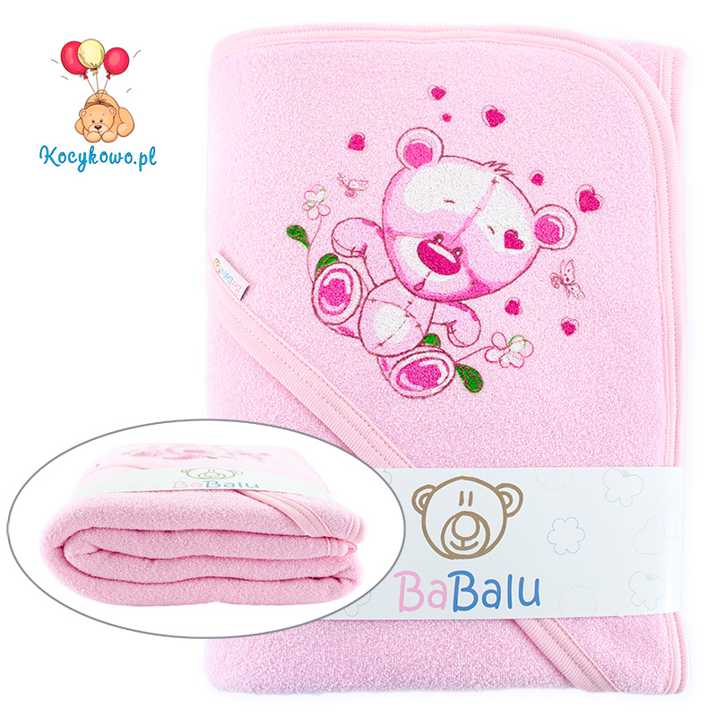 Thick 2-layer bath towel 100x100 pink 038