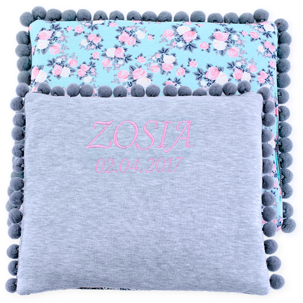 Cotton pillow with dedication 075 Sophie roses 28x34