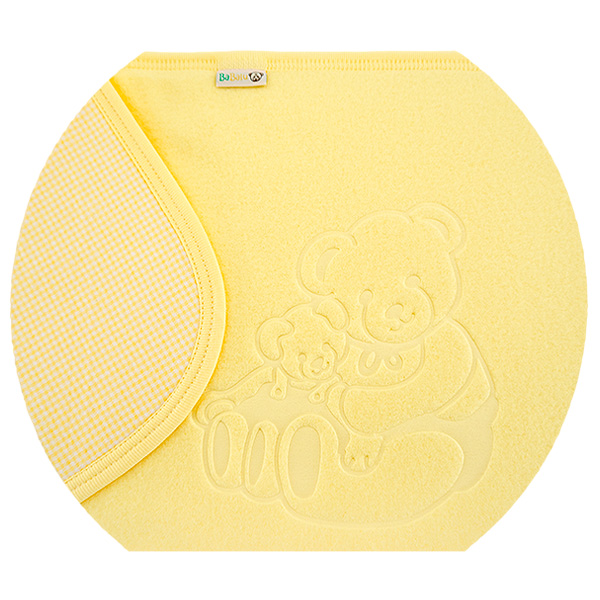 Fleece-cotton blanket with dedication 015 yellow