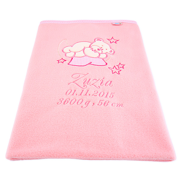 Big blanket with name teddy bear on the moon 052