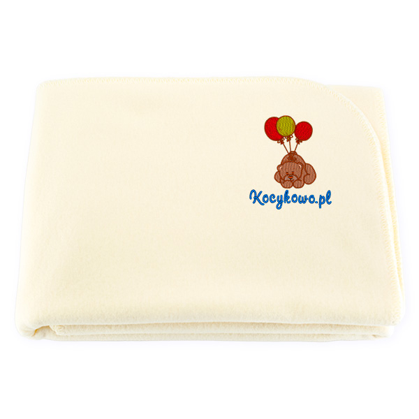Advertising blanket with embroidered logo