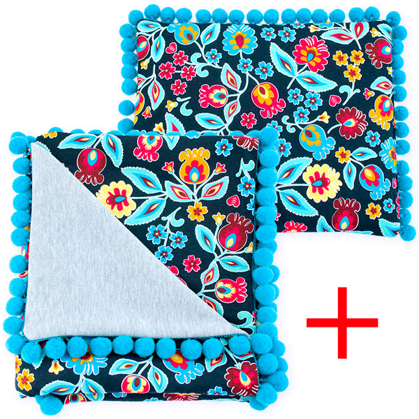 Cotton set (blanket+pillow) 080 Sophie folk 100x140+28x34