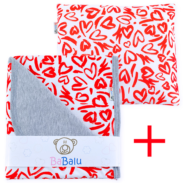 Cotton set (blanket+pillow) 081 Sophie hearts 80x90+28x34