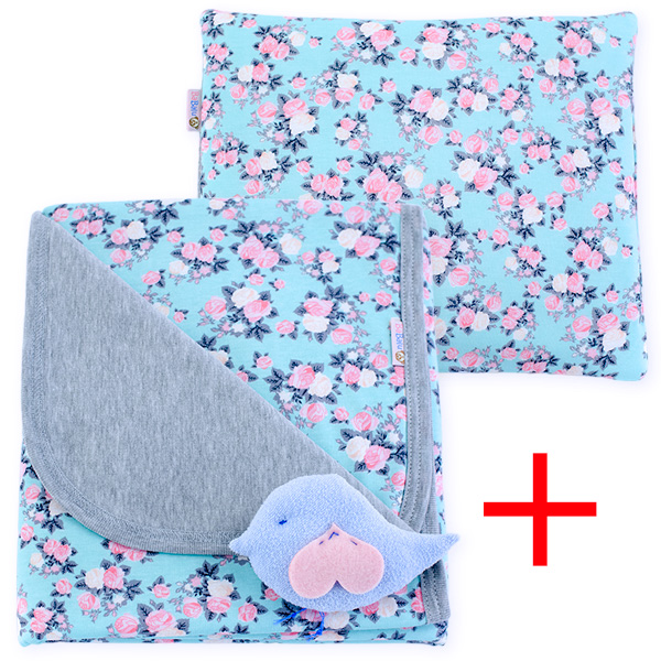 Cotton set (blanket+pillow) 081 Sophie roses 80x90+28x34