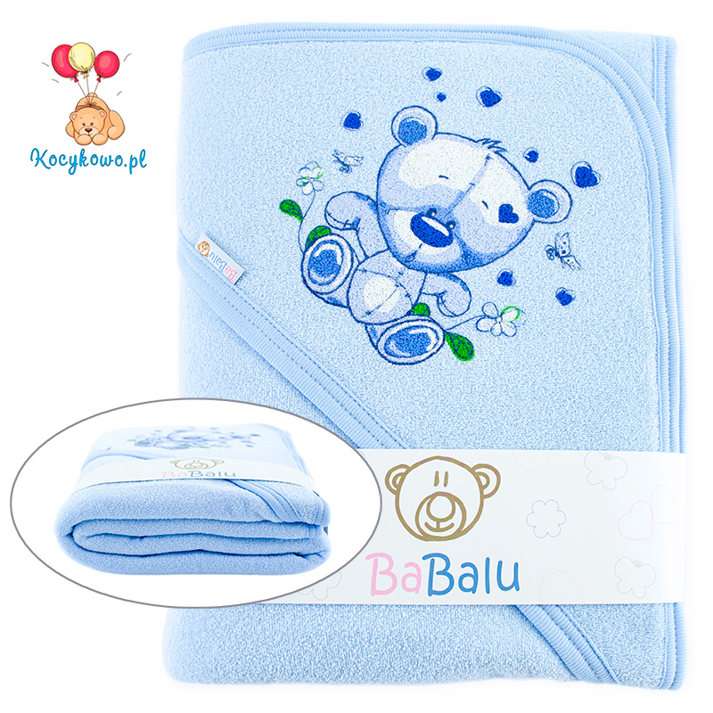 Bath towel 038 with a dedication blue 100x100