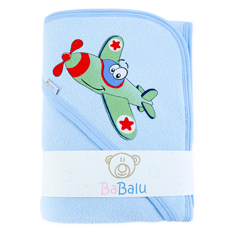 Bath towel 038 with a dedication blue