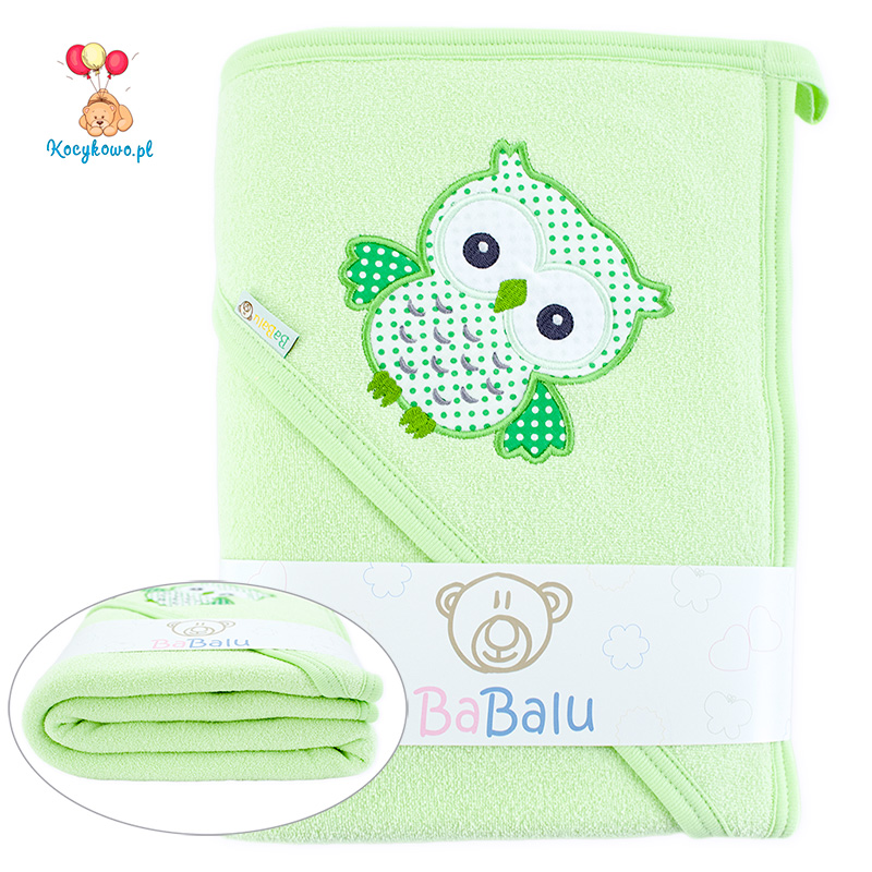 Thick bath towel 088 Owl 100x100 green