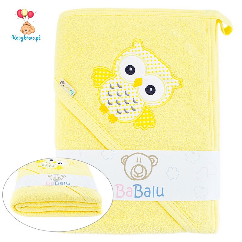 Thick bath towel 088 Owl 100x100 yellow