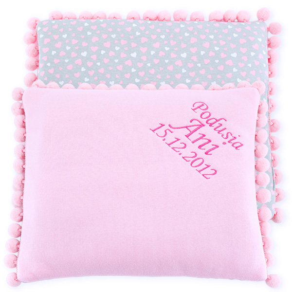 Cotton pillow with dedication 075 Sophie hearts 28x34